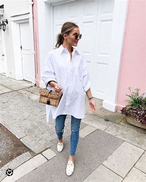 oversized shirt outfit for women.